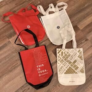 Lululemon Multicolor Foldable Reusable Shopping Bag Set Plastic Modern 4pc